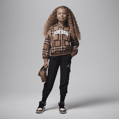 Sudadera con gorro sin cierre con estampado a cuadros para niños talla pequeña Jordan Brooklyn Essentials