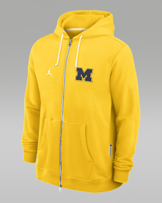 Мужское худи Michigan Sideline Jordan Brand Dri-FIT College Full-Zip Hoodie