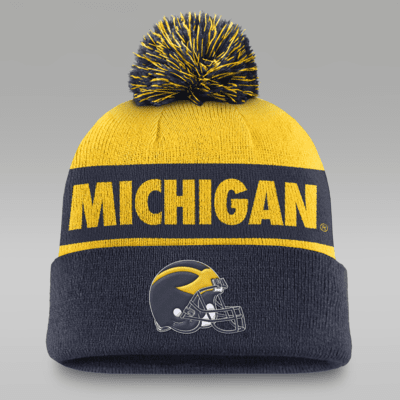 Michigan Wolverines Primetime Peak Men's Nike College Cuffed Pom Beanie