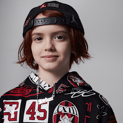 Sudadera con gorro estampada de French Terry para niño talla grande Jordan Essentials