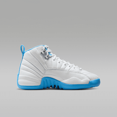 Air Jordan 12 Retro "White and University Blue" Big Kids' Shoes
