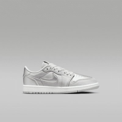 Jordan 1 Retro Low 'Silver' Younger Kids' Shoes