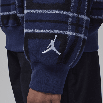 Sudadera con gorro sin cierre con estampado a cuadros para niños talla grande Jordan Brooklyn Essentials