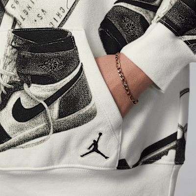 Sudadera con gorro sin cierre estampada para niños talla grande Jordan Brooklyn Fleece