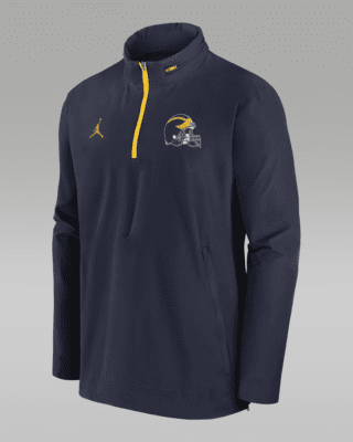 Мужская куртка Michigan Wolverines Sideline Coach Nike College 1/2-Zip Hooded