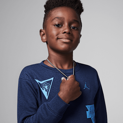 Playera de cuello redondo para niños talla pequeña Jordan "See Me Shine"