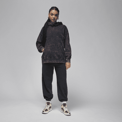 Jordan Flight Fleece Sudadera con capucha con efecto lavado y forro de satén - Mujer