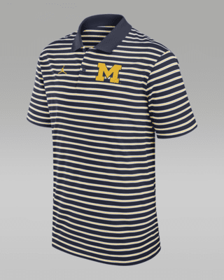 Мужские  Michigan Wolverines Primetime Victory Striped Jordan Dri-FIT College Polo