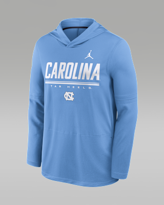 Мужские North Carolina Sideline Jordan Brand Dri-FIT College Long-Sleeve Hooded Top