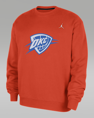 Мужской свитшот Oklahoma City Thunder Statement Essentials Jordan NBA Fleece Crew-Neck