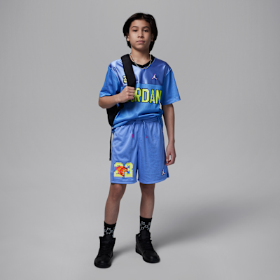 Shorts Flame Jordan Customized Air para niños talla grande