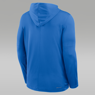 Playera de manga larga universitaria marca Jordan Dri-FIT con gorro para hombre UCLA Sideline