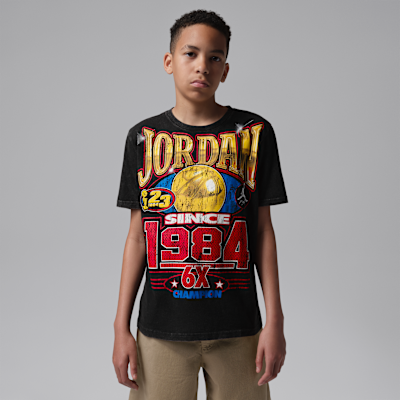 Jordan Big Kids' Gold 6 Times Since '84 T-Shirt from Nike - $38