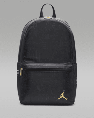 Nike bookbag black and gold sales