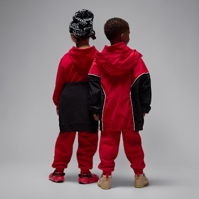 Conjunto de 2 piezas con sudadera con gorro sin cierre para niños talla pequeña Jordan Brooklyn Fleece