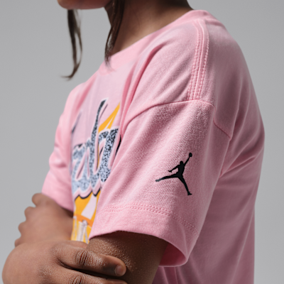 Jordan Little Kids' She's On Fire Script T-Shirt