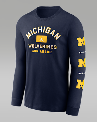 Мужская футболка Michigan Campus Classic Location Nike College Long-Sleeve