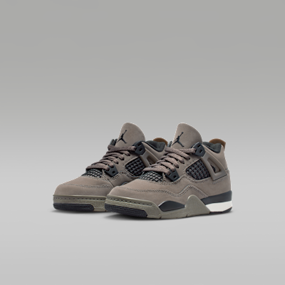 Jordan 4 Retro "Cave Stone and Black" Little Kids' Shoes