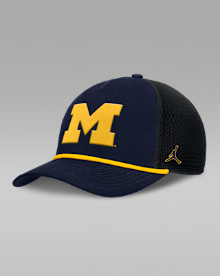 Мужские  Michigan Primetime Rise Jordan Brand College Trucker Adjustable Hat