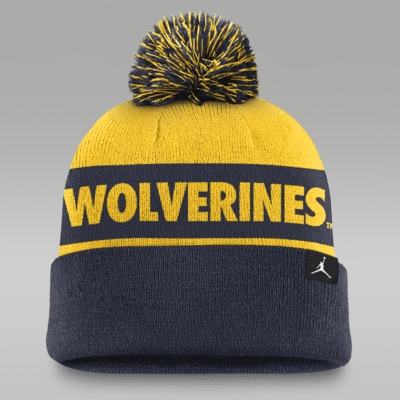 Michigan Wolverines Primetime Peak Men's Nike College Cuffed Pom Beanie