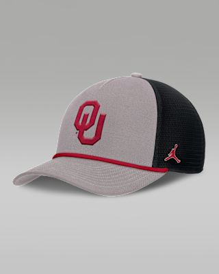 Мужские  Oklahoma Primetime Rise Jordan Brand College Trucker Adjustable Hat