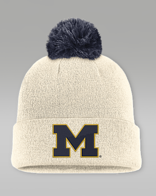 Женские Michigan Campus Prep Script Jordan Brand College Cuffed Pom Beanie