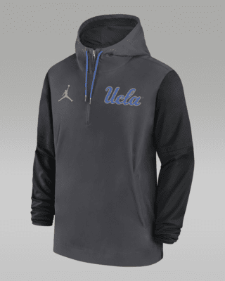 Мужская куртка UCLA Bruins Sideline Pre-Game Player Jordan College 1/2-Zip Hooded