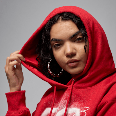 Sudadera con gorro con forro de satén corta para mujer Jordan Flight Fleece