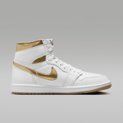 White and gold outlet nike high tops