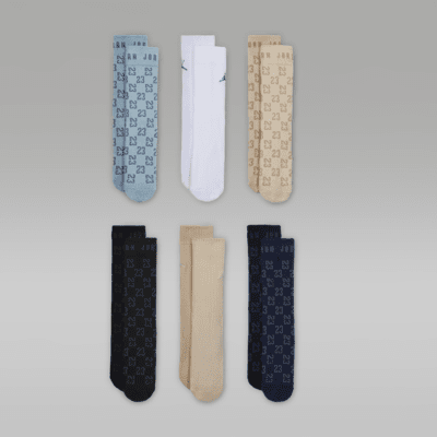 Calcetas para niños talla grande (6 pares) Jordan Monogram Essentials