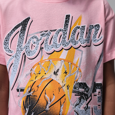 Jordan Little Kids' She's On Fire Script T-Shirt