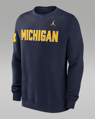 Мужские Michigan Sideline Club Jordan Brand College Pullover Crew