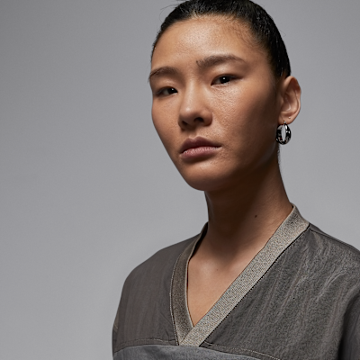 조던 브루클린 여성 우븐 긴팔 그래픽 풀오버