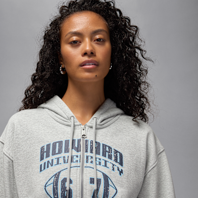 Jordan Flight Fleece x Howard University Women's Full-Zip Cropped Hoodie