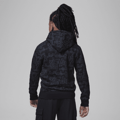 Jordan Take Flight Black and Gold Printed Pullover Big Kids Hoodie