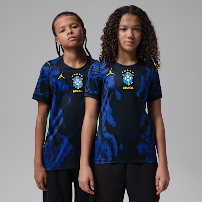 Brazil 2026 Stadium Away Big Kids' Jordan Dri-FIT Soccer Replica Jersey