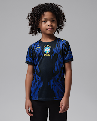 Детские джерси Brazil 2026 Stadium Away Little Kids' Jordan Dri-FIT Soccer Replica Jersey