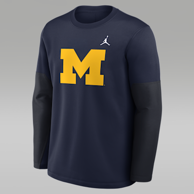 Michigan Sideline Coach Men's Jordan Brand Therma-FIT College Long-Sleeve T-Shirt