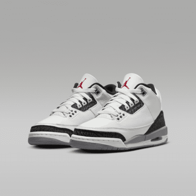 Tenis para niños grandes Air Jordan 3 Retro "Cement Grey"