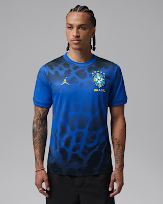 Мужские шорты Brazil Academy Pro Jordan Dri-FIT Soccer Short-Sleeve Pre-Match Top
