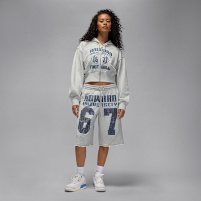 Jordan Flight Fleece x Howard University Women's Full-Zip Cropped Hoodie