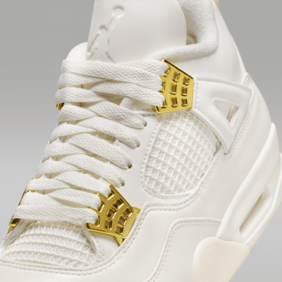 Air Jordan 4 Retro "White & Gold" Women's Shoes