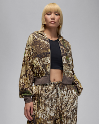 Женское худи Jordan Brooklyn Fleece Realtree Mod Crop Full-Zip Hoodie