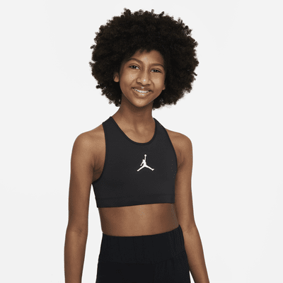 Nike Dri FIT Swoosh Big Kids (Girls) Tank Sports Bra Black/White, £25.00