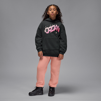 Sudadera con gorro sin cierre de satén oversized para niños talla grande Jordan Jumpman Club