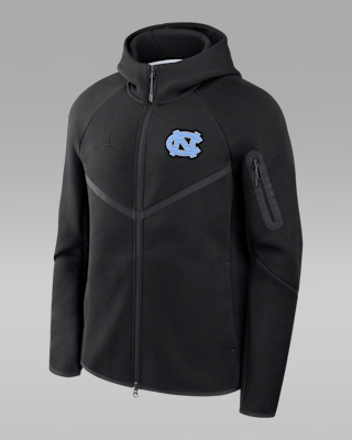 Мужская куртка North Carolina Tech Fleece Windrunner Jordan Brand College Full-Zip Hooded для бега