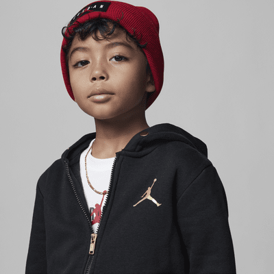 Sudadera con gorro para niños talla pequeña Jordan Holiday Shine Air Full-Zip Hoodie