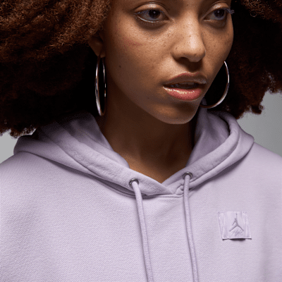 Sudadera sin cierre con gorro forrado de satén para mujer Jordan Flight Fleece