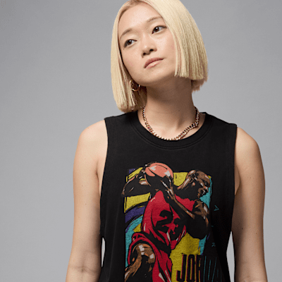 Playera sin mangas con gráficos para mujer Jordan