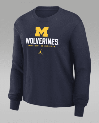 Женская футболка Michigan Wolverines Primetime University Boxy Nike College Long-Sleeve
